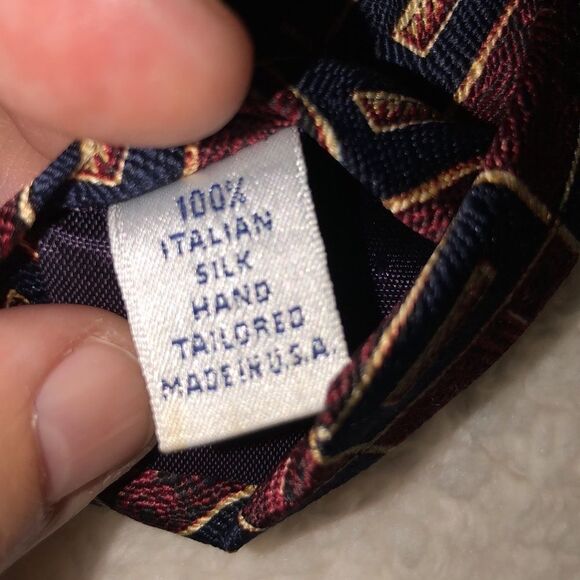 Paul Frederick Stunning Designer Pilars Woven Burgundy Silk Tie - Picture 4 of 6